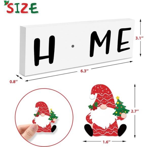 Easter Interchangeable Home Love Sign, Holiday Wood Decor w/ 12 PCS Magnet Gnome - Picture 2 of 6